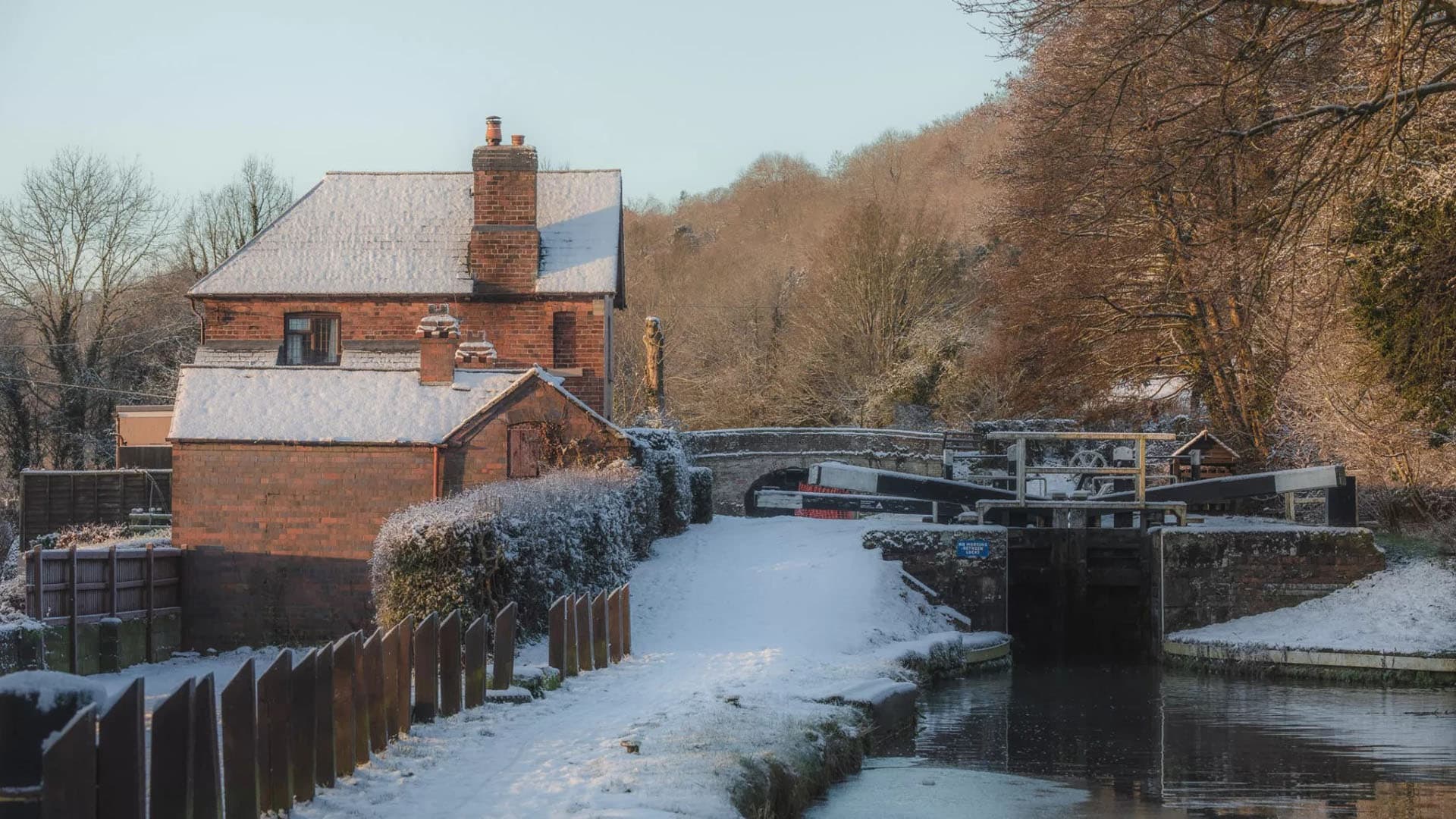 Belan Locks on the Montgomeryshire Canal in winter